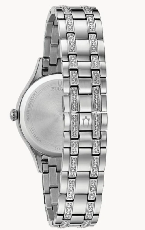 B37) Bulova Women's Crystal Watch and Bracelet Set 96X145 - Image 4