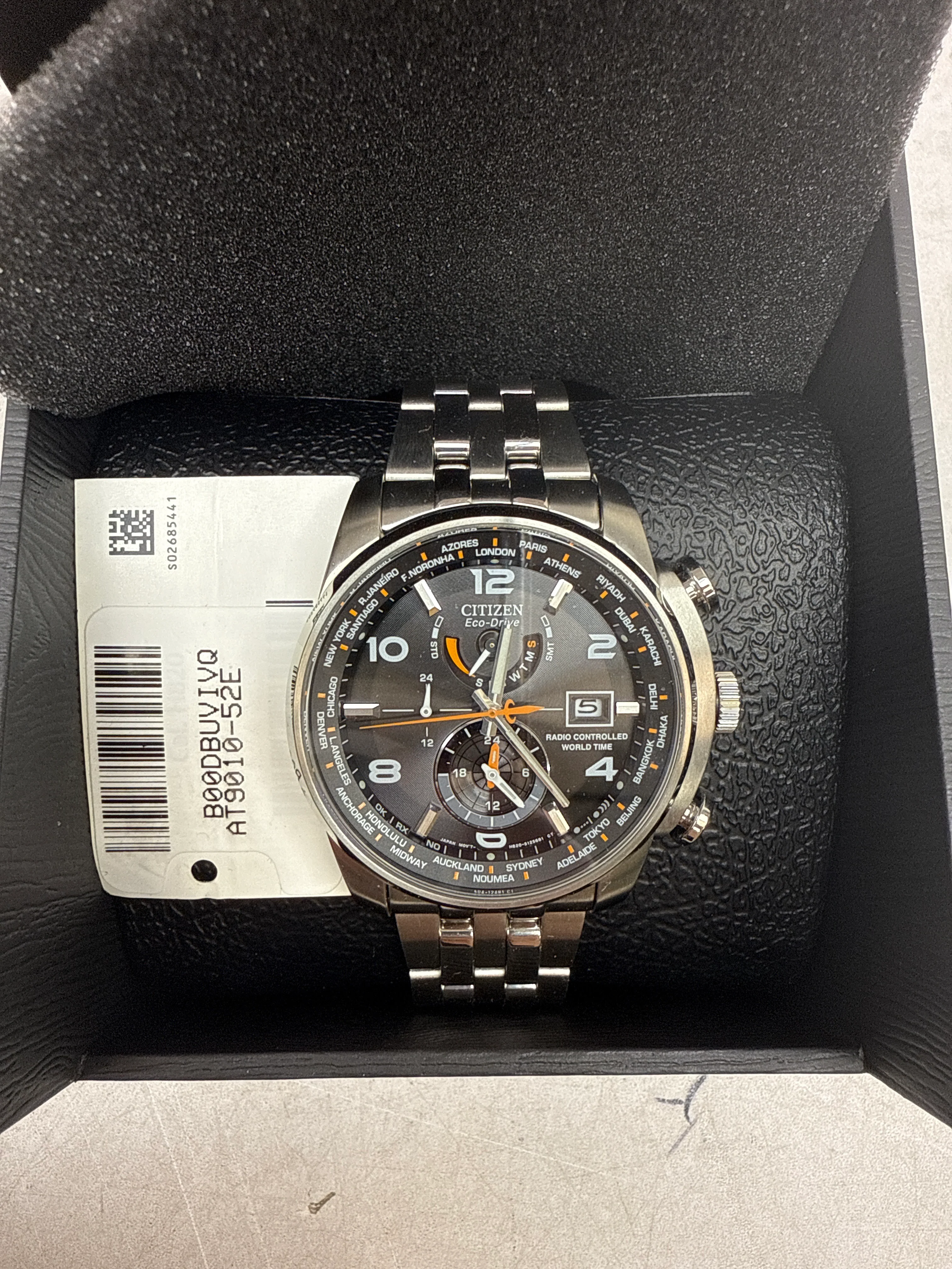 C108) Citizen Eco Drive Black Dial Stainless Steel Men's Watch
Item No. AT9010-52E - Image 2