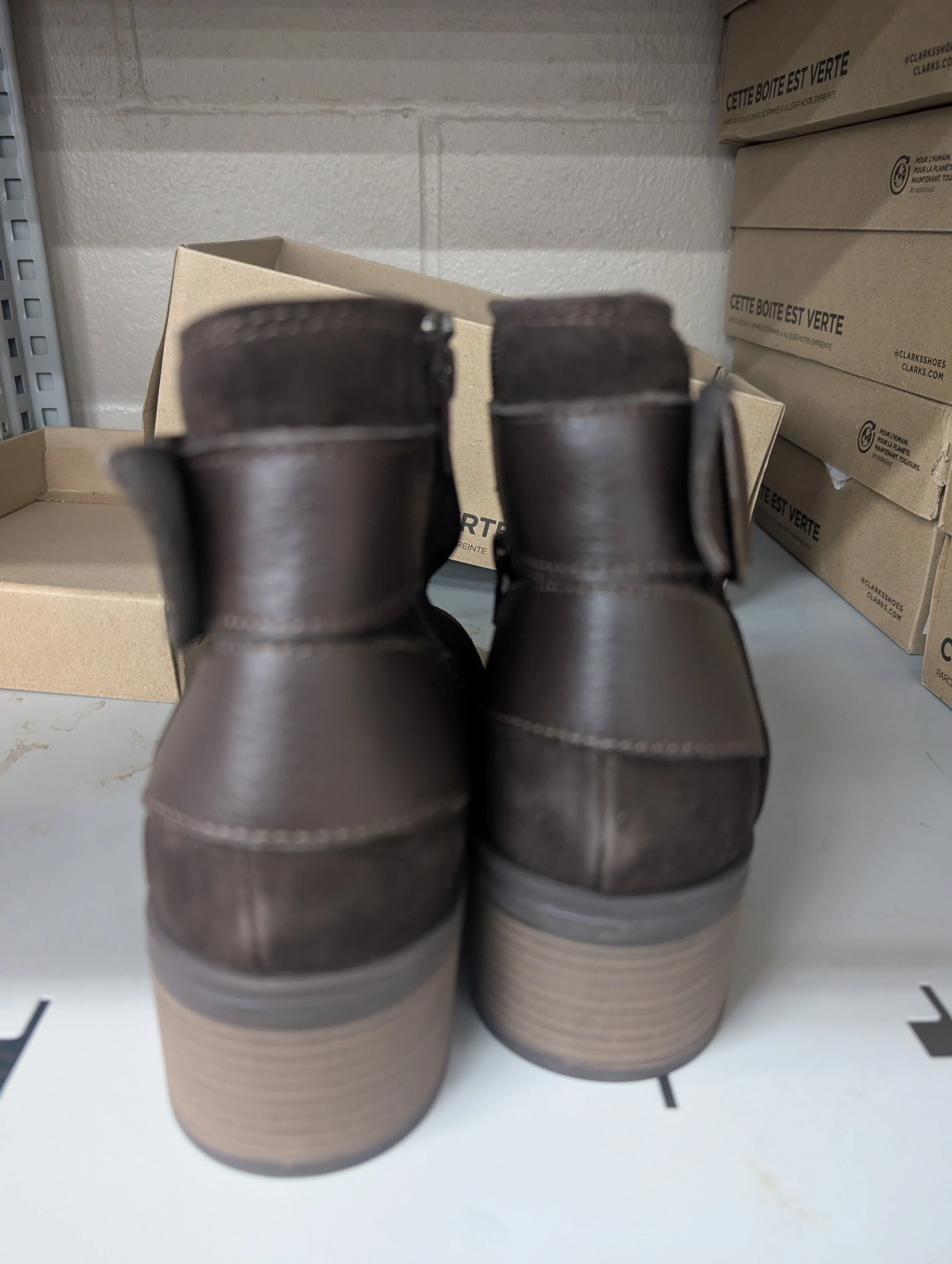 Clarks Women's Boots Memi Buckle Dark Brown Suede - Image 3