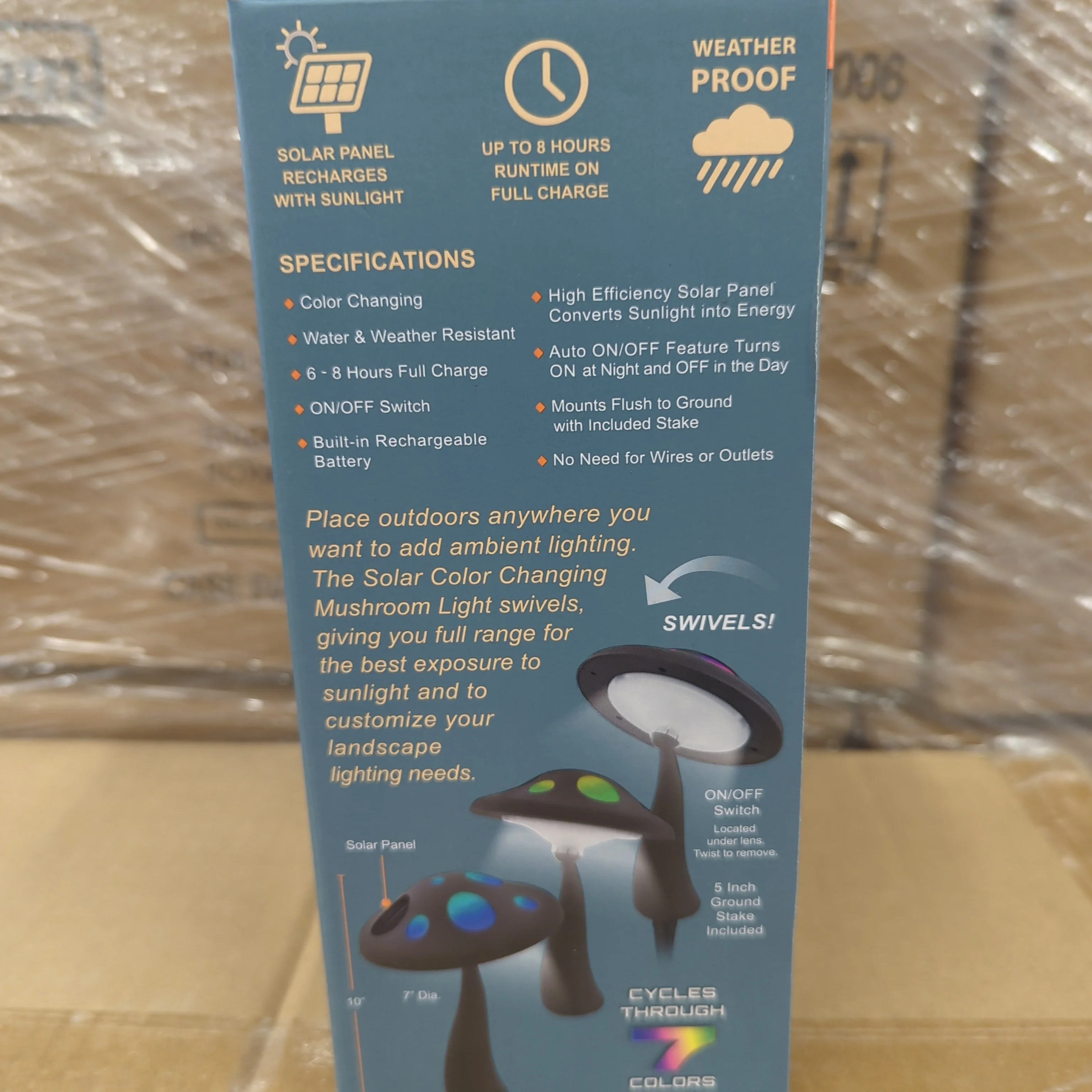 Color Changing Solar Mushroom Landscape Lights -Large - Image 3