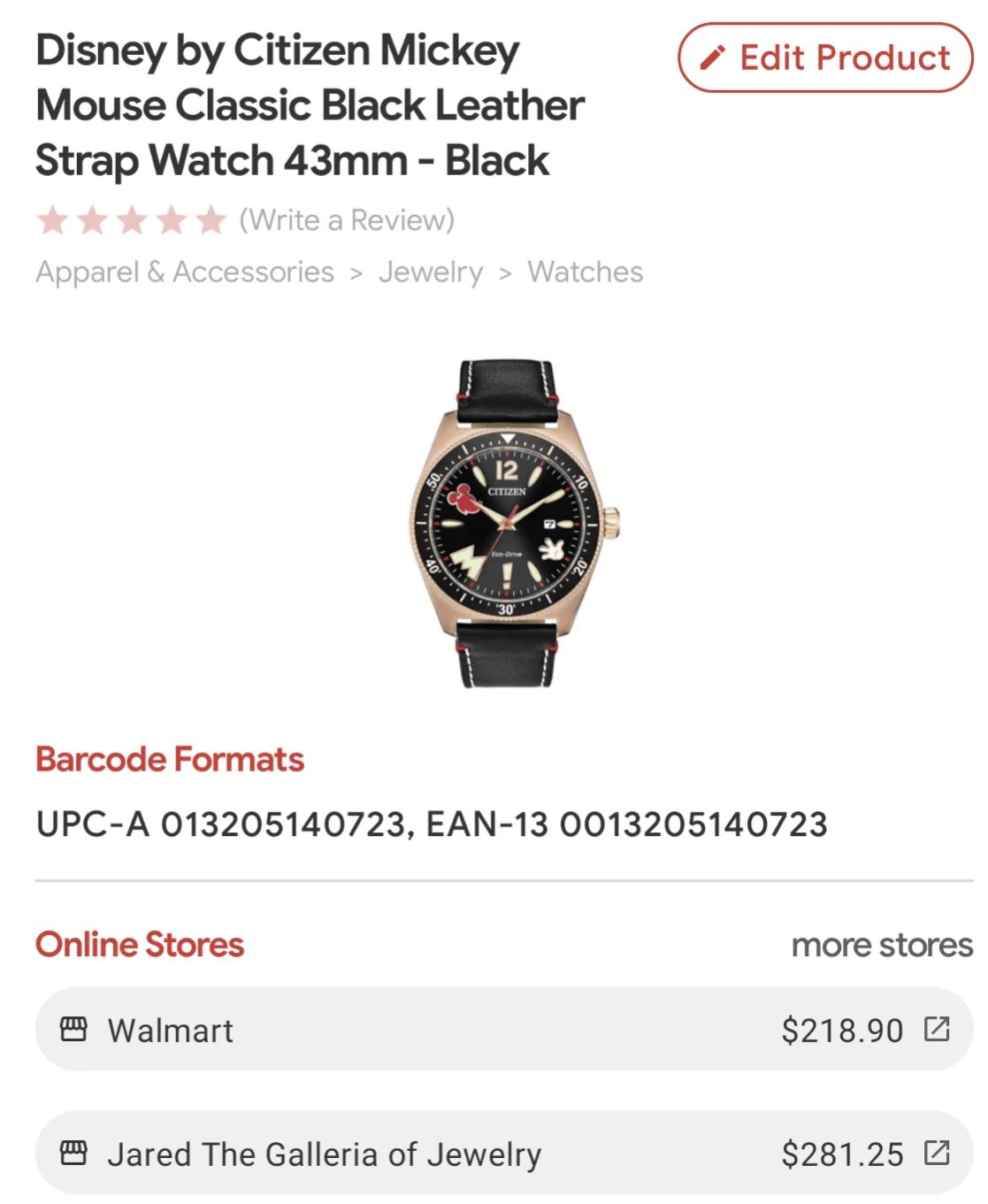 C7) Citizen Eco-Drive Mickey Mouse Classic Black Strap Watch - Image 3