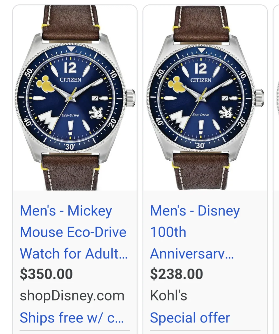 C50) Mickey Mouse Eco Drive Watch by Citizen Blue Face - Image 6