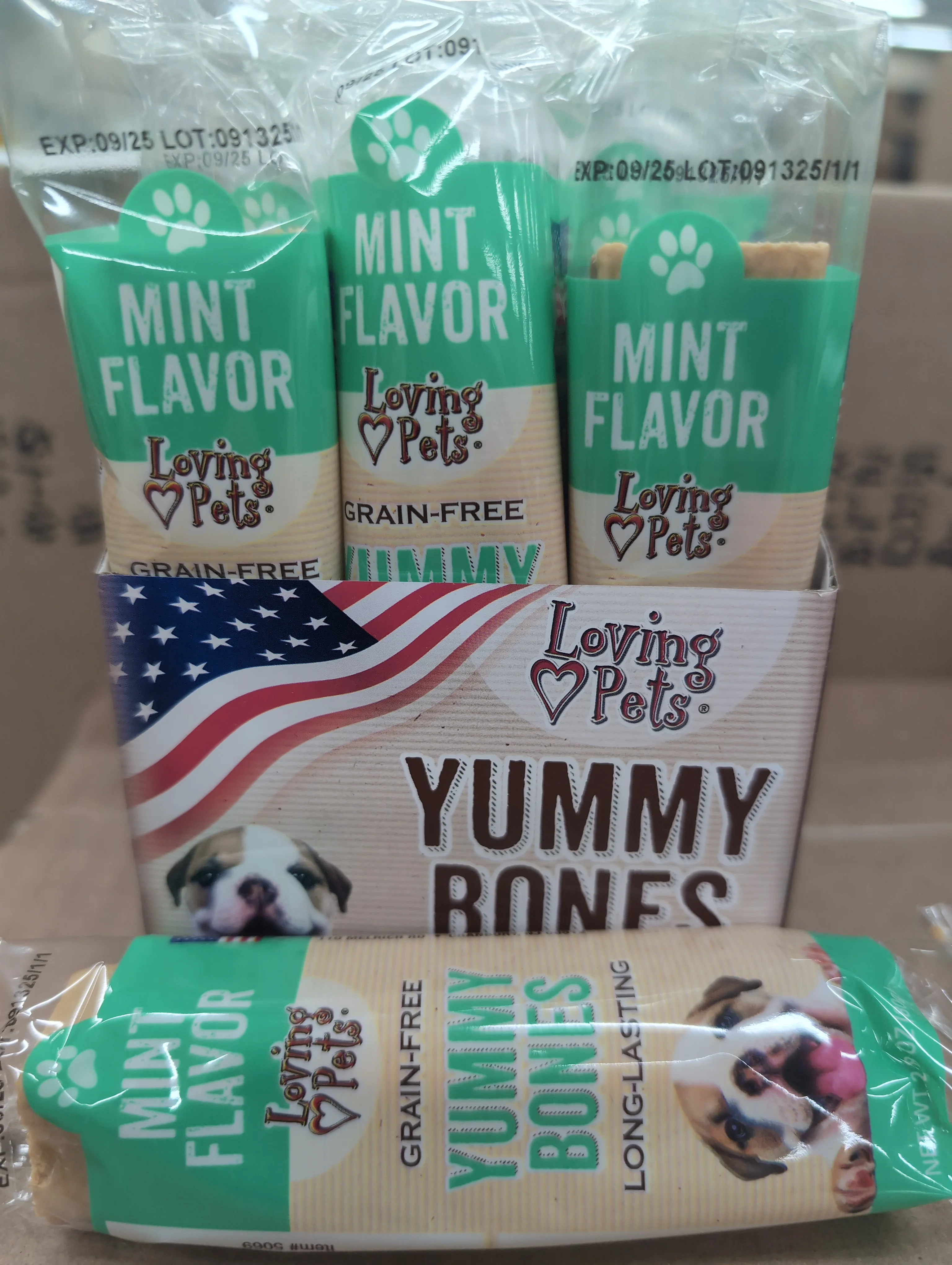 Yummy Bones Mint Flavor Loving Pets Treat